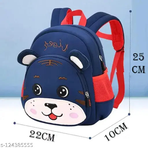 Waterproof tiger design polyester mini backpack for kids, ideal for toddlers' school days. Adorable cartoon print, adjustable straps, and waterproof material." (94 characters)