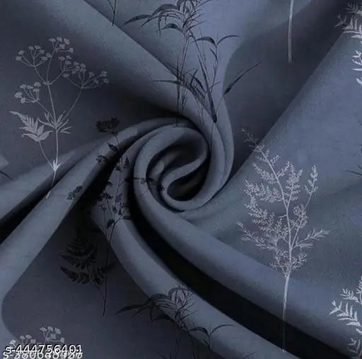 Grey botanical cotton fitted bedsheets, super soft glace cotton, 2 pillow covers, ideal for adult summer use, double king size (72x78x8 inches) from India