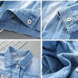 Blue denim print jacket for kids aged 3-7 years, made in India