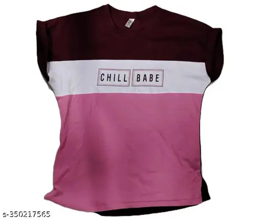 Cotton blend half sleeve heart print T-shirt for women, vibrant red hue on Indian-made garment