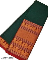 Narayanpet poly blend saree with zari woven net pattern and stitched chiffon blouse, free size, 5.5m long, India origin