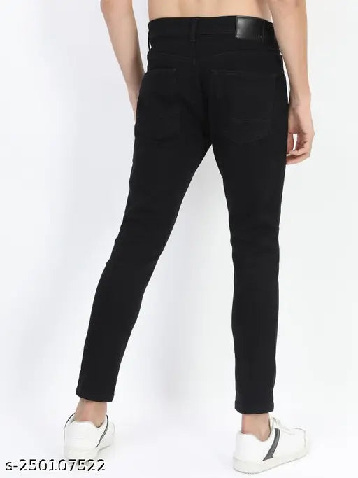 Black cotton jeans, traditional look for party wear and fashion, size 28/30/32 - Indian craftsmanship