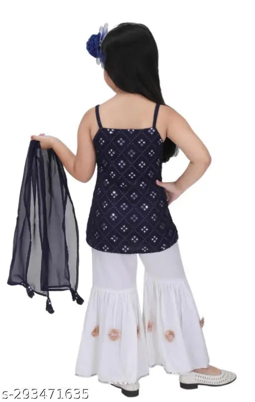 kids taffeta silk lenga choli with net dupatta, embellished and stitched, available in multiple sizes from 6-9 months to 7-8 years, Indian traditional clothing for kids