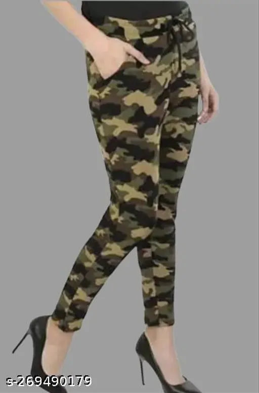 Black cotton blend jegging by Anshika, perfect for a solid wardrobe essential on model