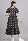 Pure cotton Anarkali kurtis with printed combo, short sleeves, rayon fabric - Indian women's fashion for L(40in/48in), XL(42in/48in), XXL(44in/48in)