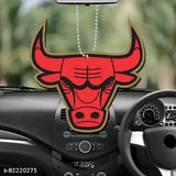 Indian-made car hanging, The Rock Bull by Print Well Co., finely printed, trendy car accessory