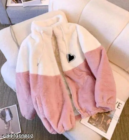 Pink wool long-sleeve DIL HOOD sweater, colorblocked net pattern. Made in India