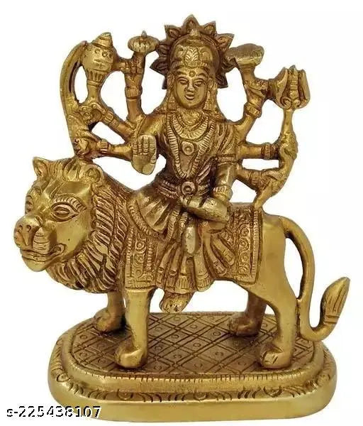 Brass finish Maa Durga Devi statue for home spiritual puja by Prachi Artware