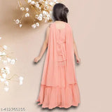 Georgette Krimaa Kids Girls floral embroidered lehenga choli set with dupatta, ready-to-wear Indian traditional outfit for 3-16 years