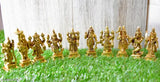 Brass Dashavatar Idols - Ten Incarnations of Lord Vishnu (Matsya, Kurma, Varaha, Narasimha, Vamana, Parashurama, Rama, Balarama, Krishna, Kalki), 30cm L x 60cm H x 25cm B, Indian origin
