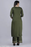 Rayon MAUKA Women's Embellished Kurta & Palazzo Set (2pc), Indian-inspired gota work, rayon fabric, three-quarter sleeves