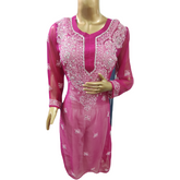 Mirror-embellished Indian kurta and palazzo set, traditional party wear