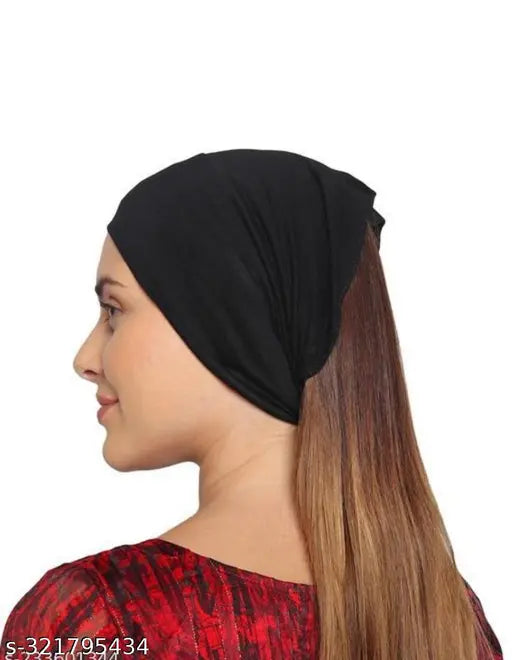 Cotton canvas, trendy Islamic tube bonnet pack of 2 - Headwrap, India origin