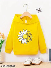 Cotton blend printed hoodie sweatshirt for girls, long sleeves, autumn/winter/spring casual tops by KEESOR