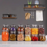 Airtight glass storage jars, 1000ml each, BPA-free and leakproof for kitchen use