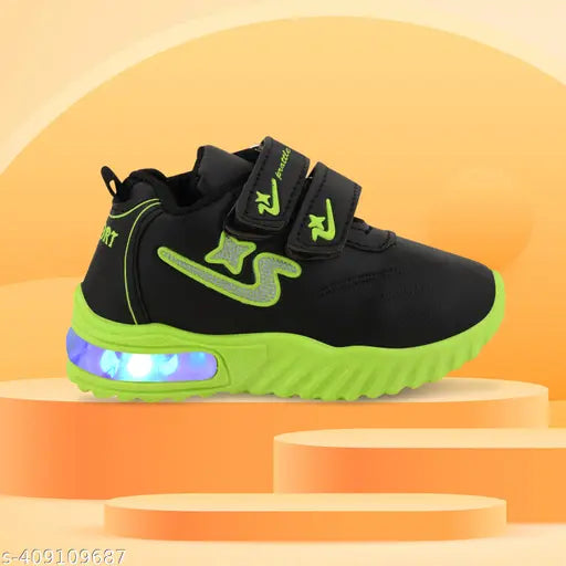 EVA, Angry Birds themed, lightweight LED casual shoes for kids outdoors (AT101Green). Bold, breathable, and comfortable, perfect for tiny tots aged 12 months to 5 years