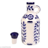 Ink Blue & White Ceramic Oil Dispenser (1L x 2), modern kitchen essential for oil storage and pouring