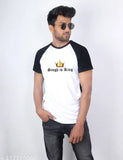 Singh Is King Polyester Round Neck Tee, printed design, M size (38" chest, 27.5" length), comfortable for all seasons, Indian origin