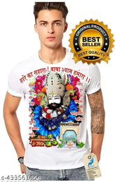 Striped nylon Khatu Shyam t-shirt for men, lifetime guarantee, washable, daily use