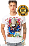 Nylon striped KHATU SHYAM T-shirt for men, lifetime guarantee, soft touch fabric, washable. Printed half-sleeve t-shirt for daily use