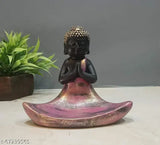 Tealight candle holder, resin monk Buddha statue for indoor/outdoor decor, weather-proof, antique finish, brings Zen ambiance to home living room or office
