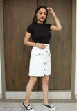 White denim western skirt for women & girls (sizes 26, 28, 30), India