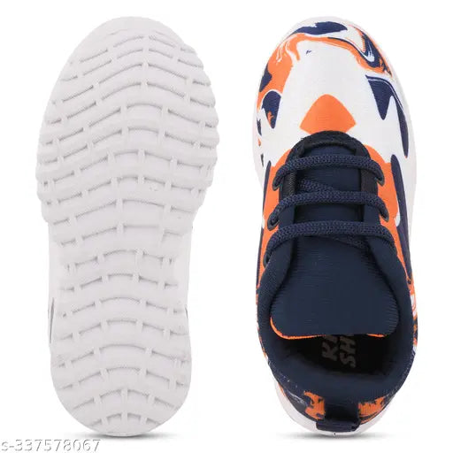 Orange EVA Prattle foot LED casual shoes for kids T202, lightweight and comfortable, perfect for outdoor sports and parties