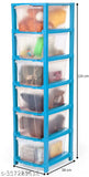 Blue plastic 6xL drawer organizer for storing clothes, toys, books, shoes etc