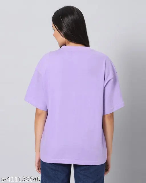 Plain oversized polycotton t-shirt in solid color, available in plus sizes from S to 6XL for girls and women, loose fit, soft fabric, Made in India
