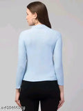 Long sleeve cotton blend zip top, solid pattern for women's fashion, size S-L, UNIQUE GARMENTS product