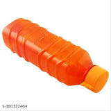 Transparent premium plastic jumbo water bottle (900ml), unbreakable, wide-screwed cap, orange, BIS/ISI certified, leak-proof, made in India