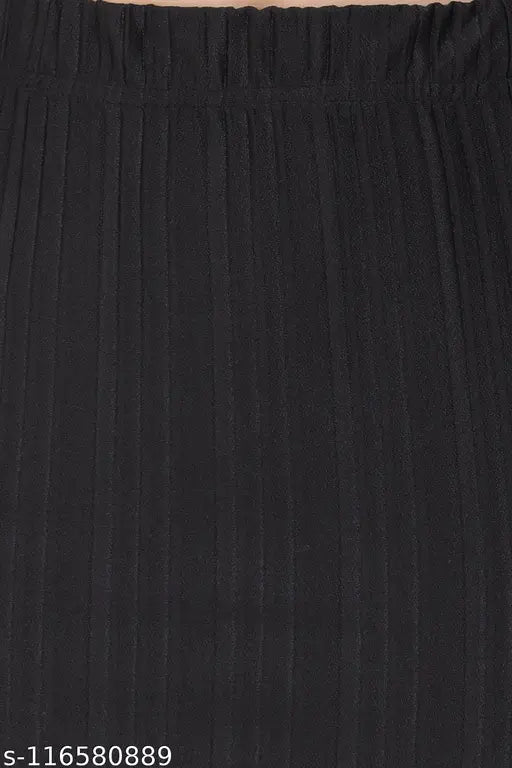 Women's crepe pleated mini skirts, solid pattern, pack of 2 (size 28, 30, 32), Indian origin