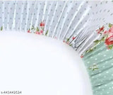 White floral double bedsheet & 2 pillow covers (cotton, elastic), ideal for summer - Gravia Homes