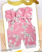 Woolen printed dungaree suits for kids, warm and stylish winter wear in 0-3 months size