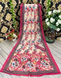 Soft silk floral Georgette saree with Palav blouse, everyday wear under $300