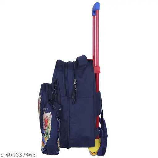 Blue polyester net Indian Riders cricket trolley bag, 25L waterproof for kids school & travel - ideal for little dreamers