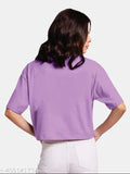 Cotton blend short-sleeved printed women's t-shirt. Vibrant design on a stylish Indian-made top