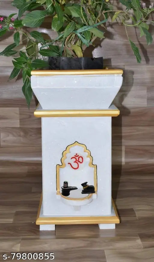 Poly resin Shivling & Nandi set, handcrafted Hindu temple decor for spiritual space