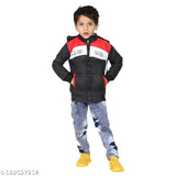 Colorblocked nylon boys jacket with long sleeves, 12-18 months size from India