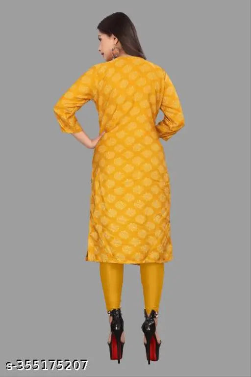 Printed Crepe Fabric Kurti by PA Fashion - Floral Style, Round Neck, Straight Kurti in sizes S, M, L, XL, XXL, 2XL, XXXL, 3XL, 4XL, 5XL. Perfect for outdoor, party, cocktail, vacation, wedding, dating, evening wear or daily use. Indian origin