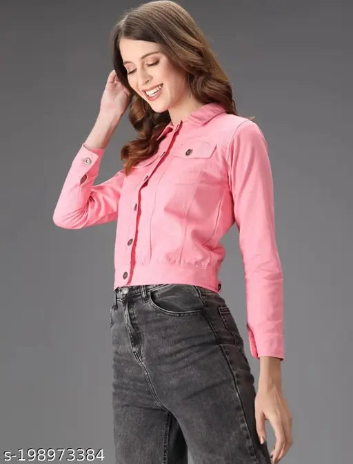 Denim women's jacket & waistcoat, trendy three-quarter sleeves, classic wardrobe staple from Meen Wears, India