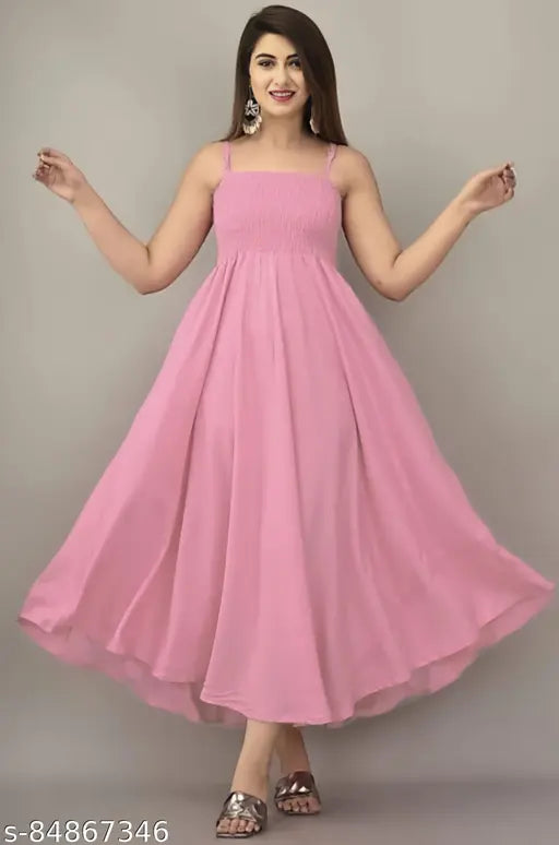 Sleeveless, rayon Kair Maxi Anarkali dress - Indian traditional women's fashion