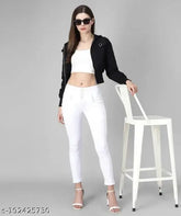 Solid crepe long-sleeved huddy jacket, stylish design from Arunfab. Made with good quality materials in India." (125 characters)