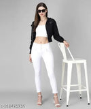 Solid crepe long-sleeved huddy jacket, stylish design from Arunfab. Made with good quality materials in India." (125 characters)