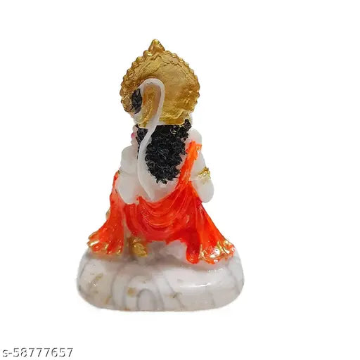 Handcrafted Marble Hanuman Ji Statue, 10cm x 10cm x 10cm, divine home temple decor or workspace accent, Indian art
