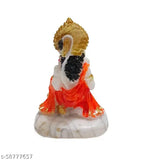 Handcrafted Marble Hanuman Ji Statue, 10cm x 10cm x 10cm, divine home temple decor or workspace accent, Indian art