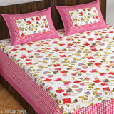 White & Pink Double BS90X100 SS1008 Jaipuri pure cotton pillow covers, ideal for summer, 210 thread count