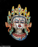 Brass Tara Devi Feng Shui mask for prosperity, Indian decorative art for home wall hanging