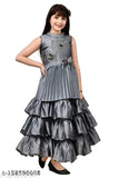 Disney Princess Grey Full-Length Party Dress. Stylish embellished net dress for girls, inspired by beloved characters. Perfect for special occasions and new fashion, sizes from 4-5 to 15-1 years. Made in India