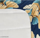 White Glace Cotton King Size Elastic Fitted Bedsheet - Floral pattern, summer-ready, double king size